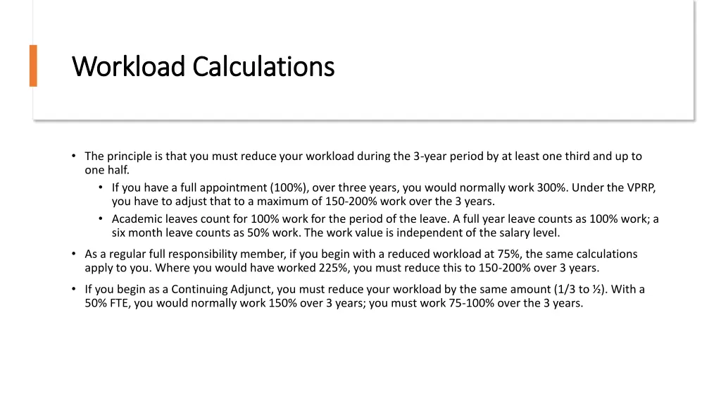 workload calculations workload calculations