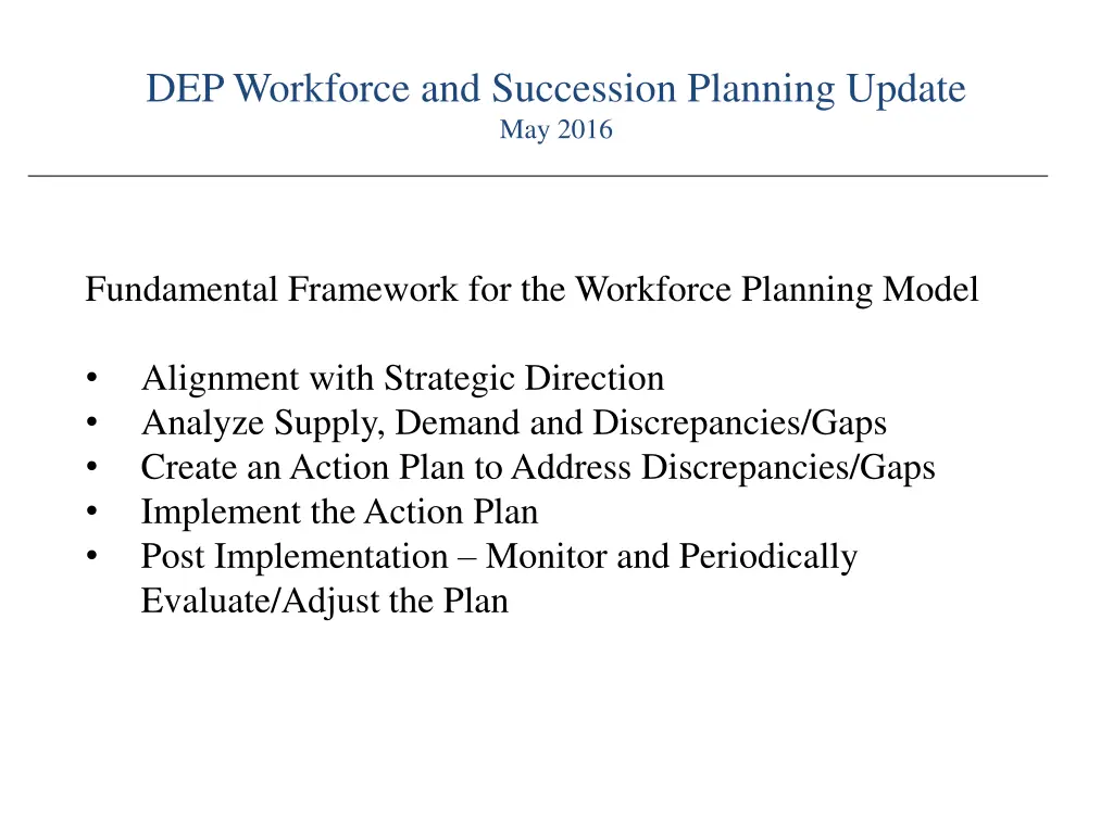 dep workforce and succession planning update 10