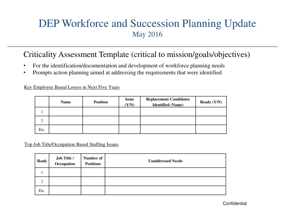 dep workforce and succession planning update 14