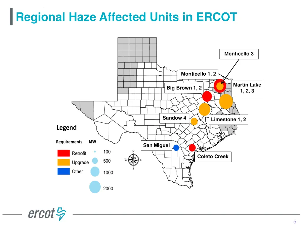 regional haze affected units in ercot