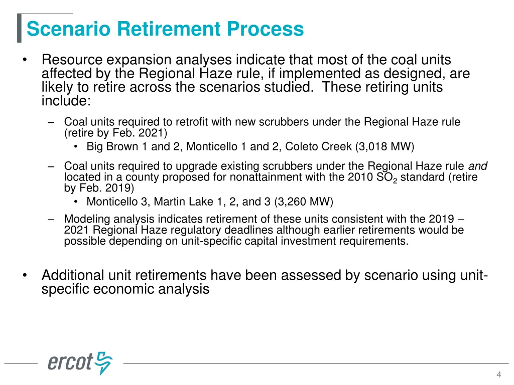 scenario retirement process