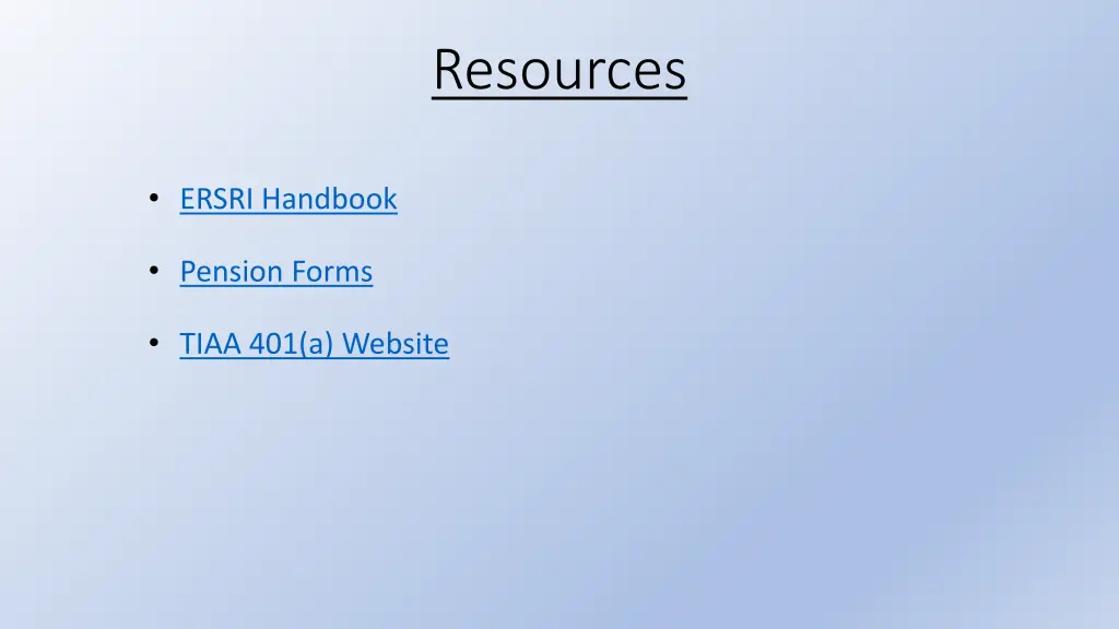 resources