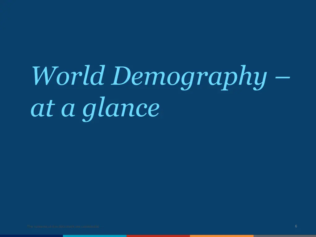 world demography at a glance