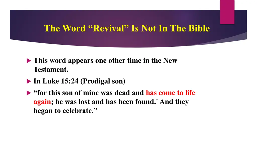 the word revival is not in the bible 1