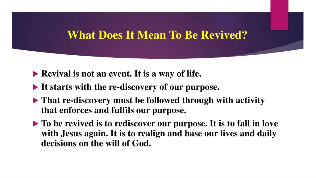 what does it mean to be revived