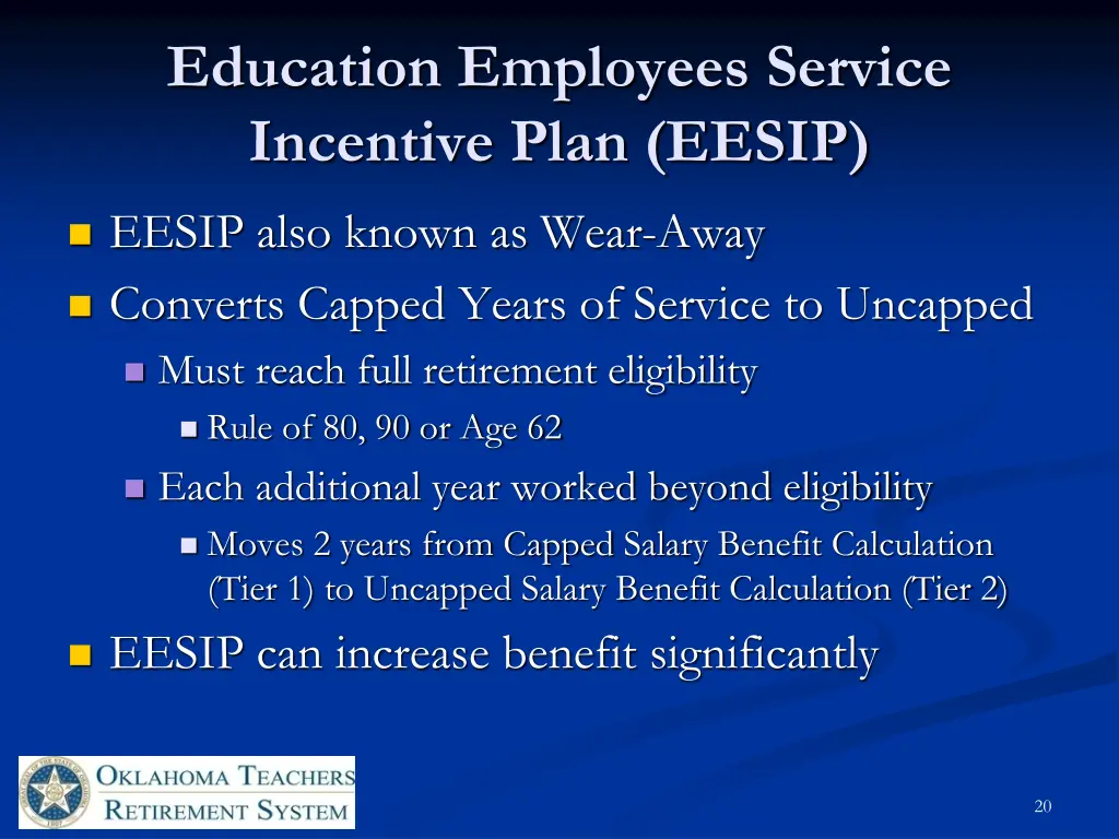 education employees service incentive plan eesip
