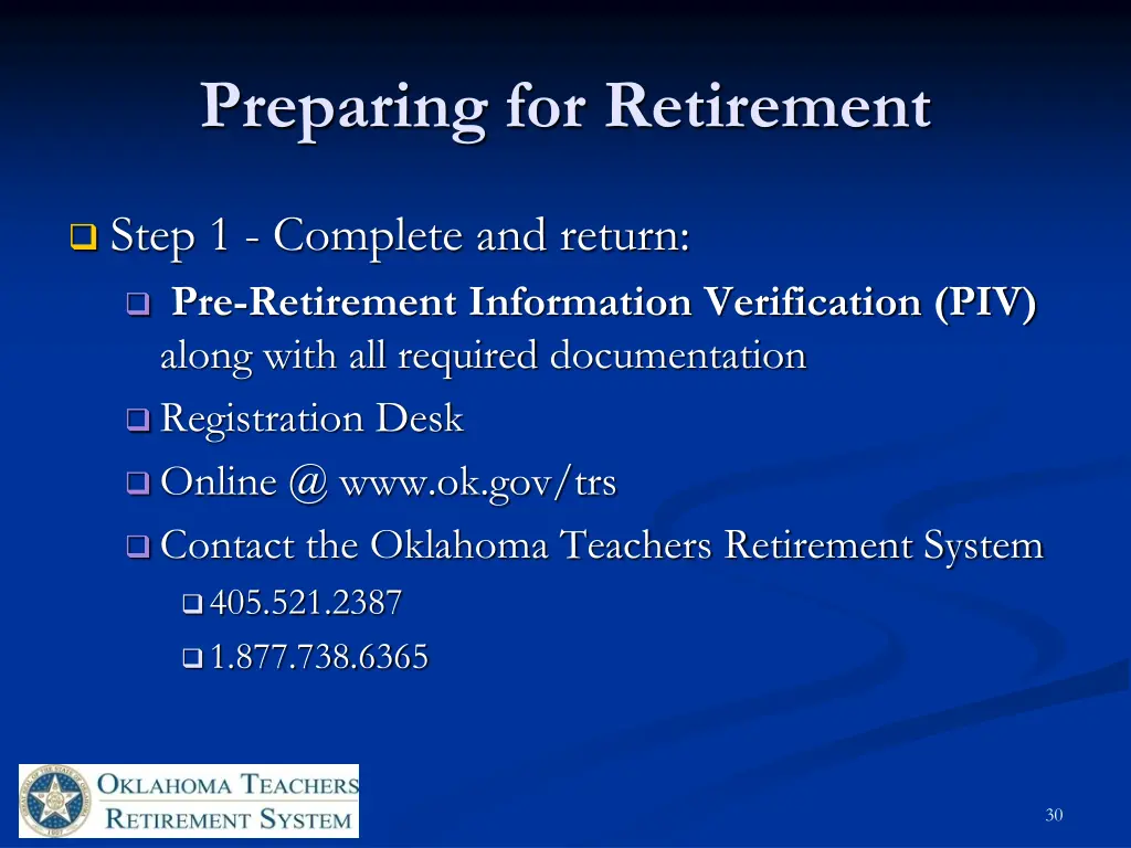 preparing for retirement
