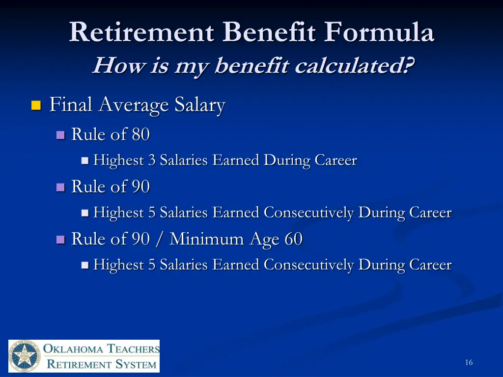 retirement benefit formula how is my benefit 1