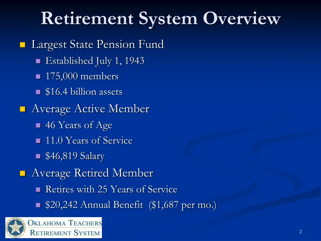 retirement system overview