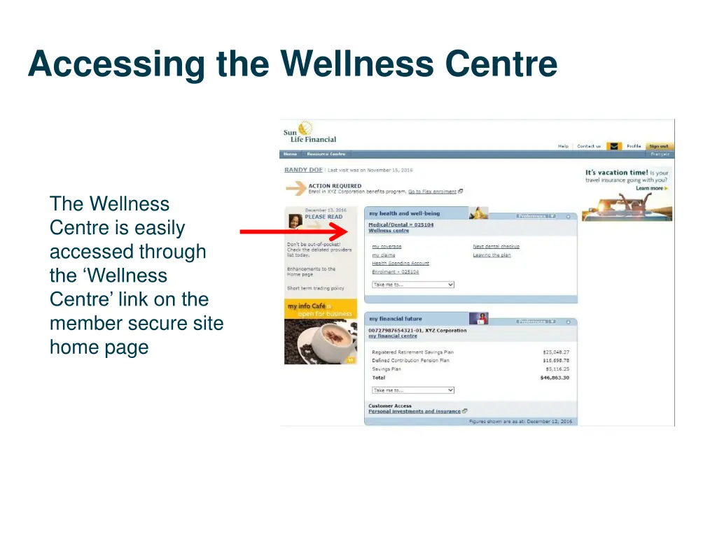 accessing the wellness centre