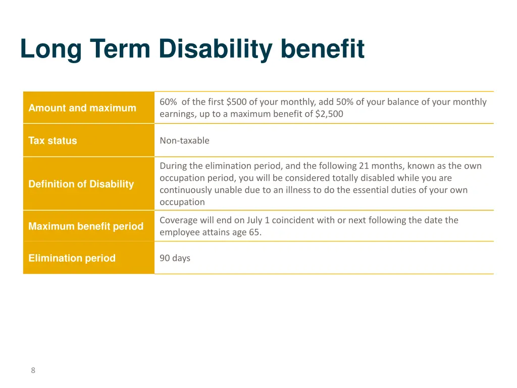 long term disability benefit