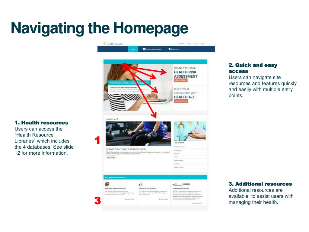 navigating the homepage