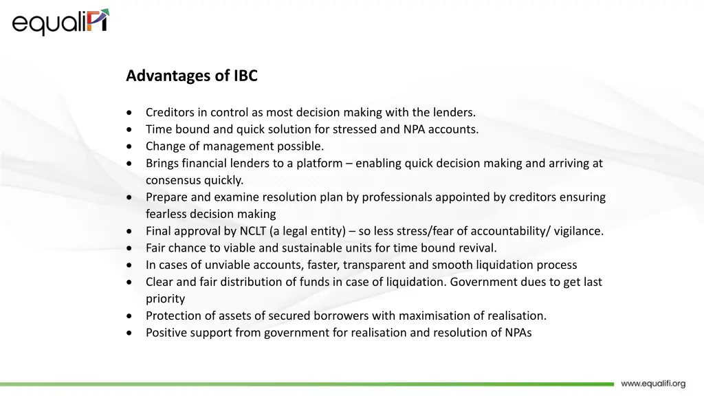 advantages of ibc