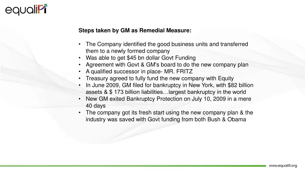 steps taken by gm as remedial measure