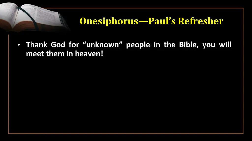 onesiphorus paul s refresher 1