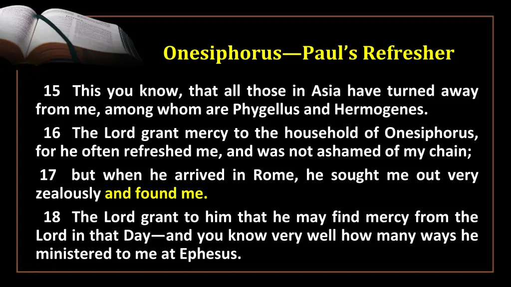 onesiphorus paul s refresher 11