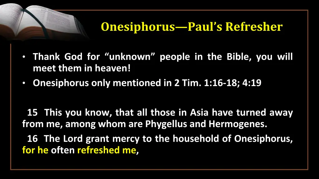 onesiphorus paul s refresher 5