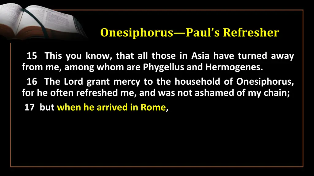 onesiphorus paul s refresher 8