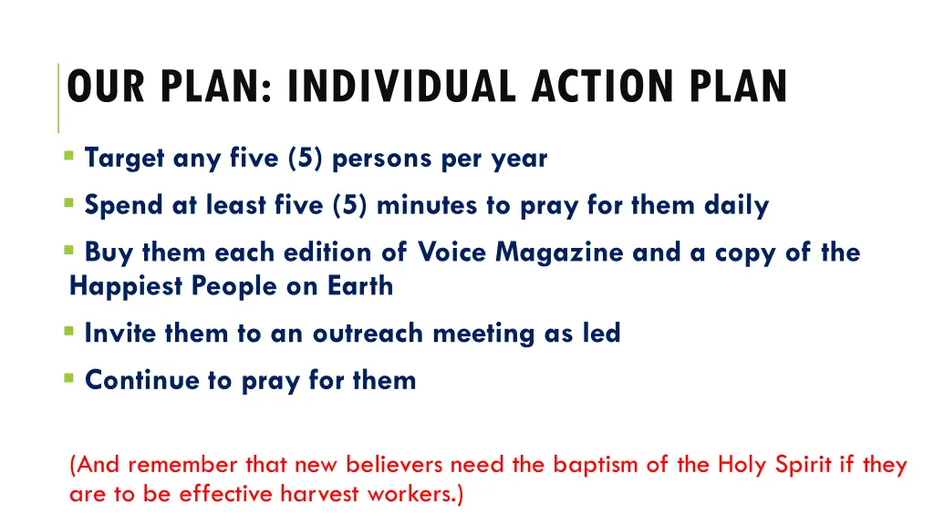 our plan individual action plan