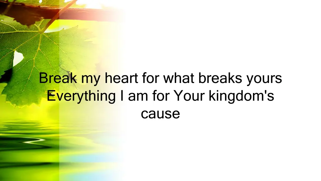 break my heart for what breaks yours everything