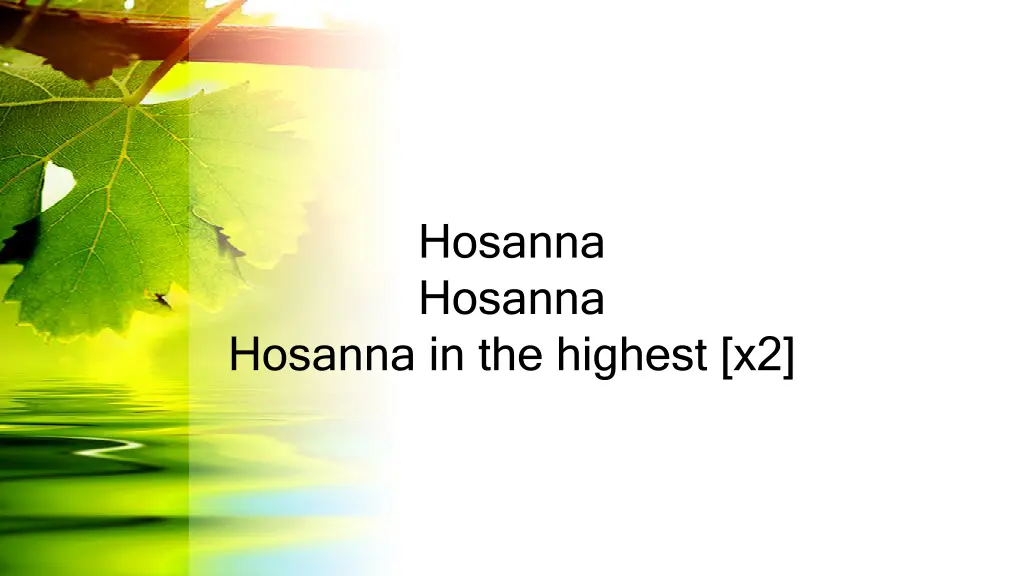 hosanna hosanna 1