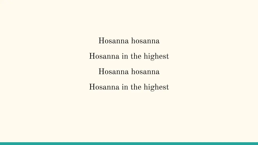 hosanna hosanna 3