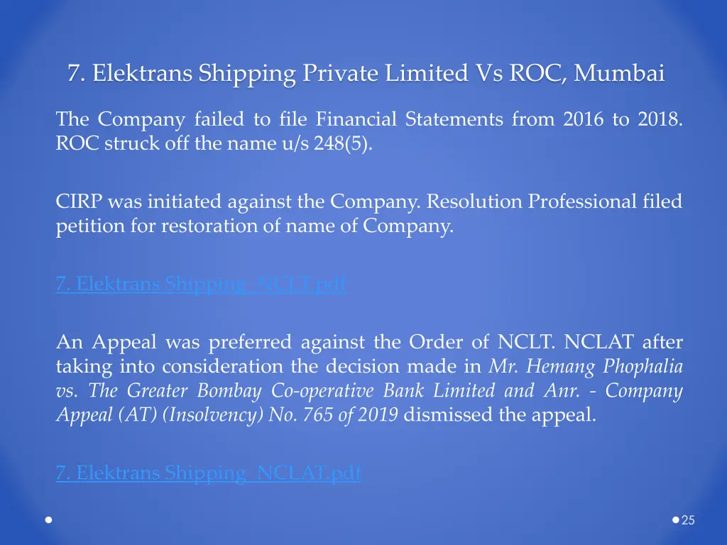 7 elektrans shipping private limited vs roc mumbai