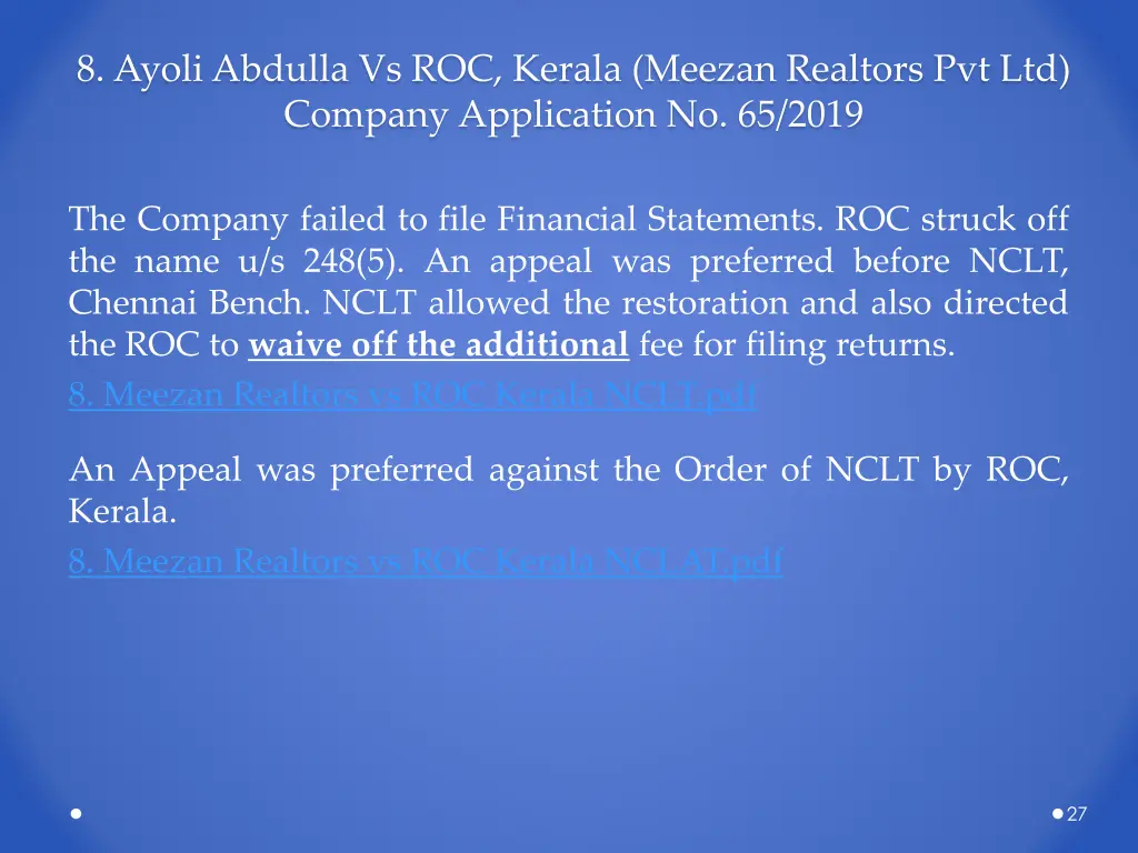 8 ayoli abdulla vs roc kerala meezan realtors