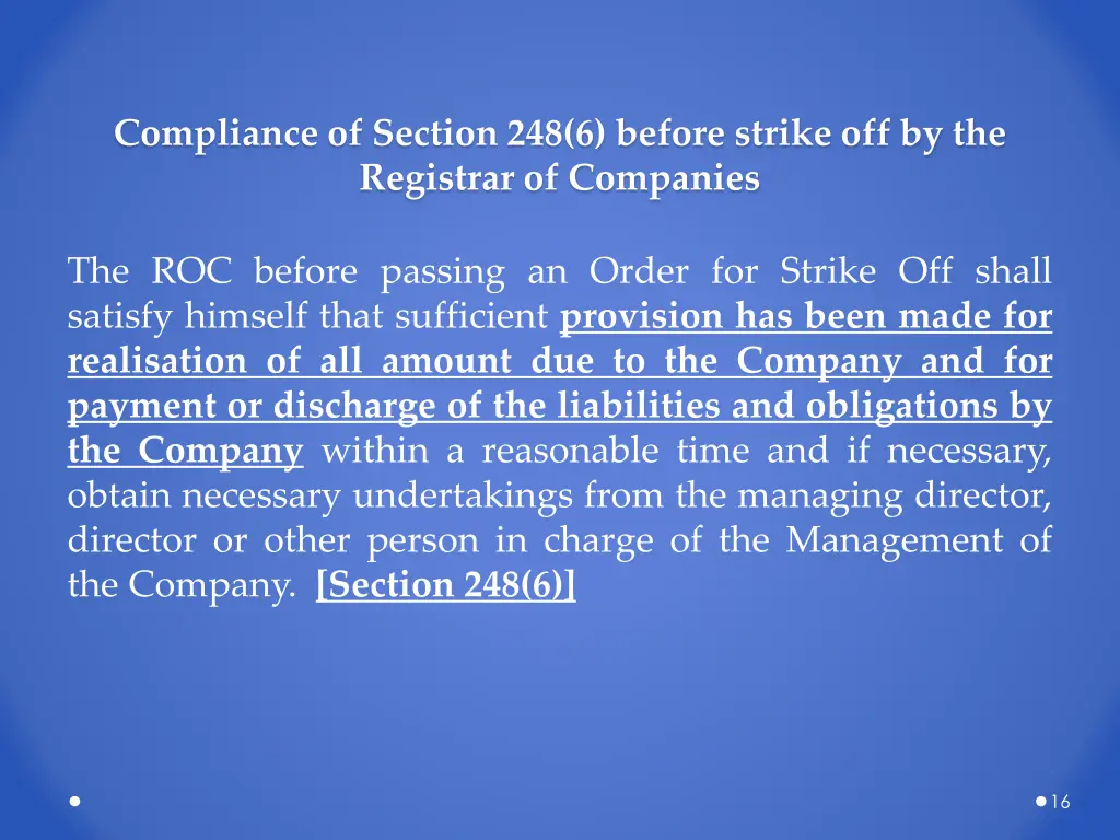 compliance of section 248 6 before strike