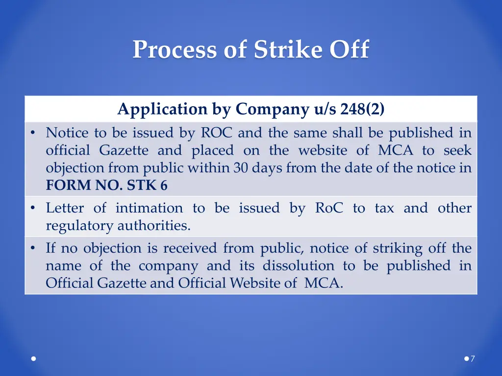 process of strike off 1