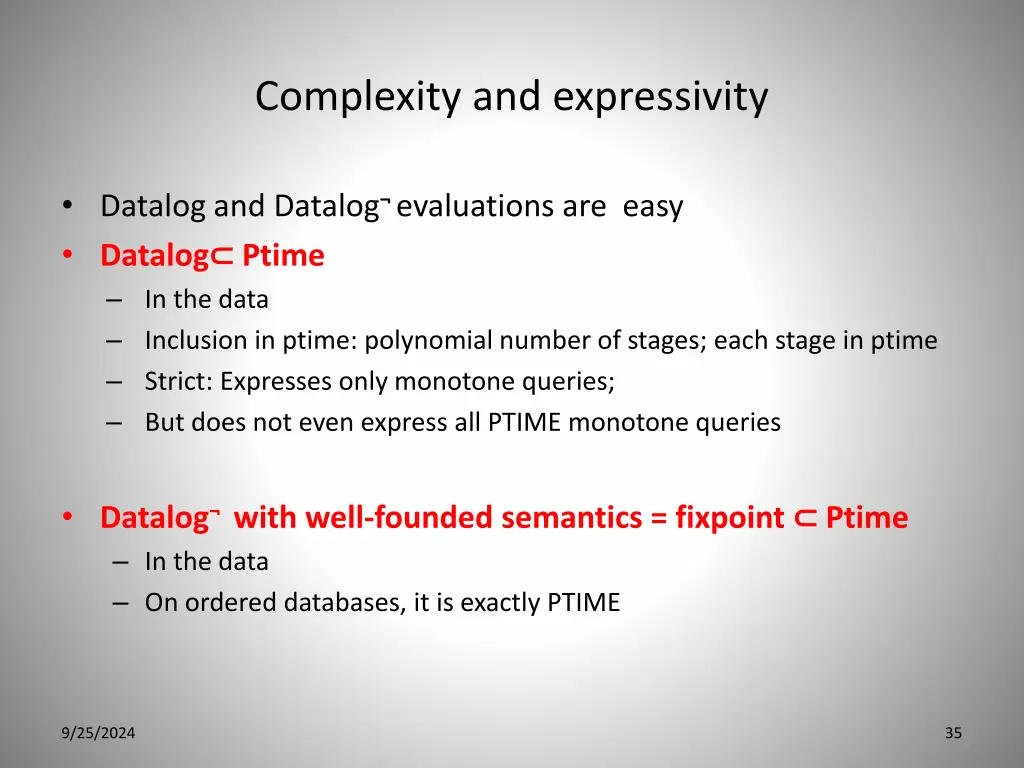 complexity and expressivity