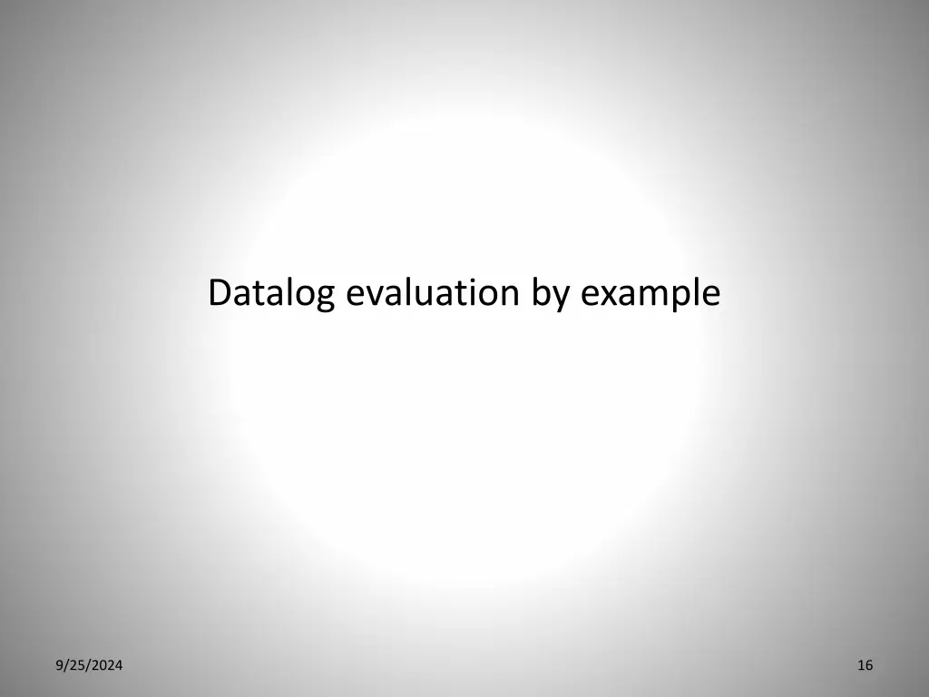 datalog evaluation by example