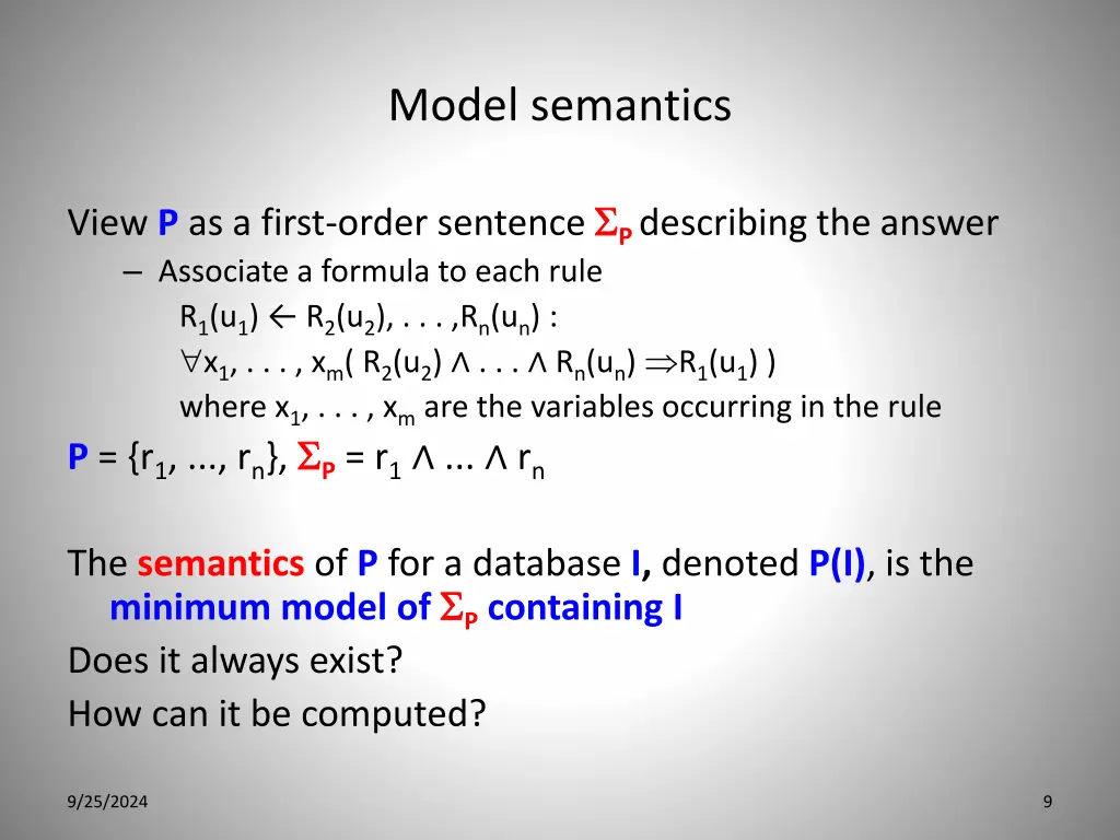 model semantics