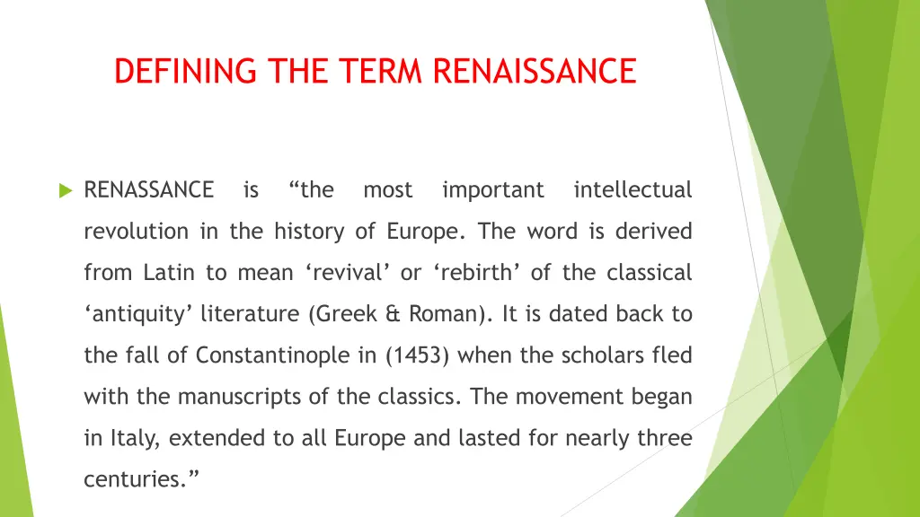 defining the term renaissance