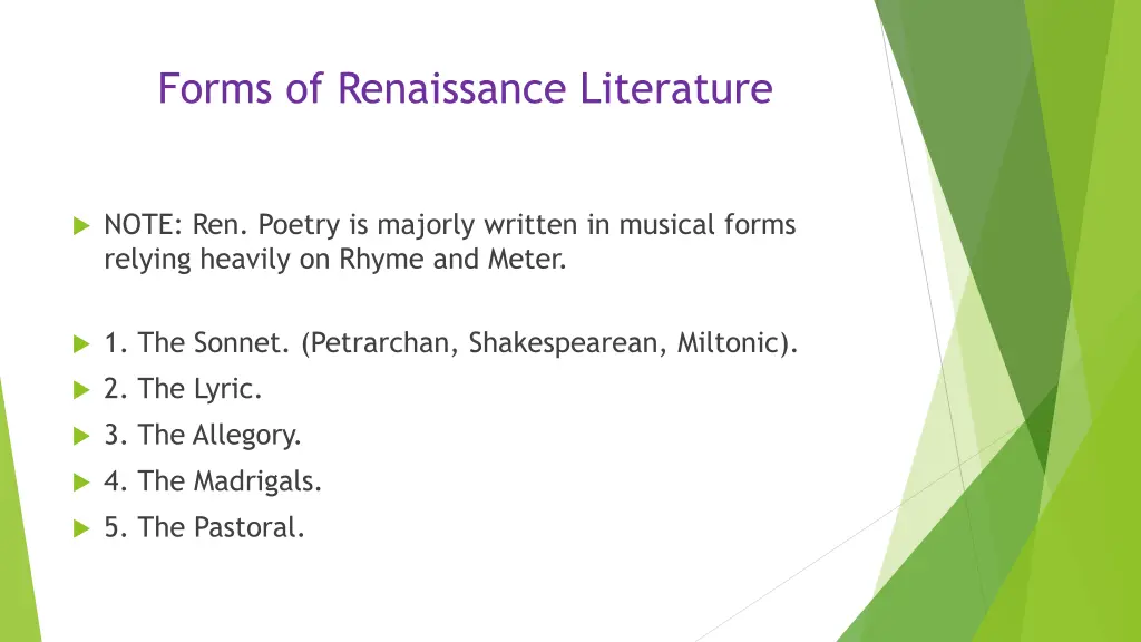 forms of renaissance literature