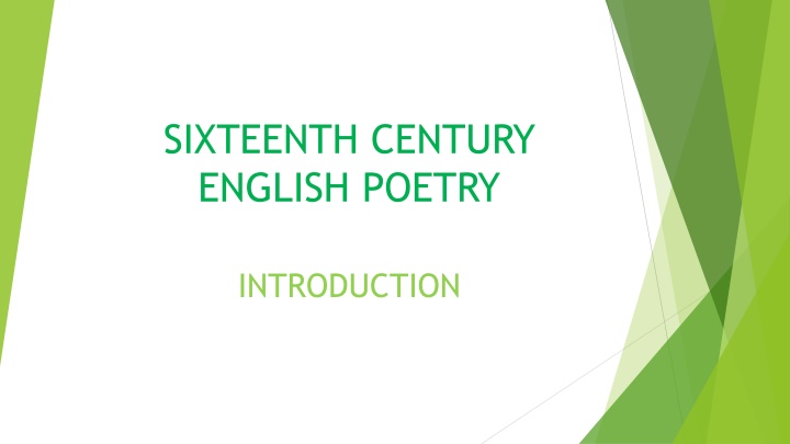 sixteenth century english poetry