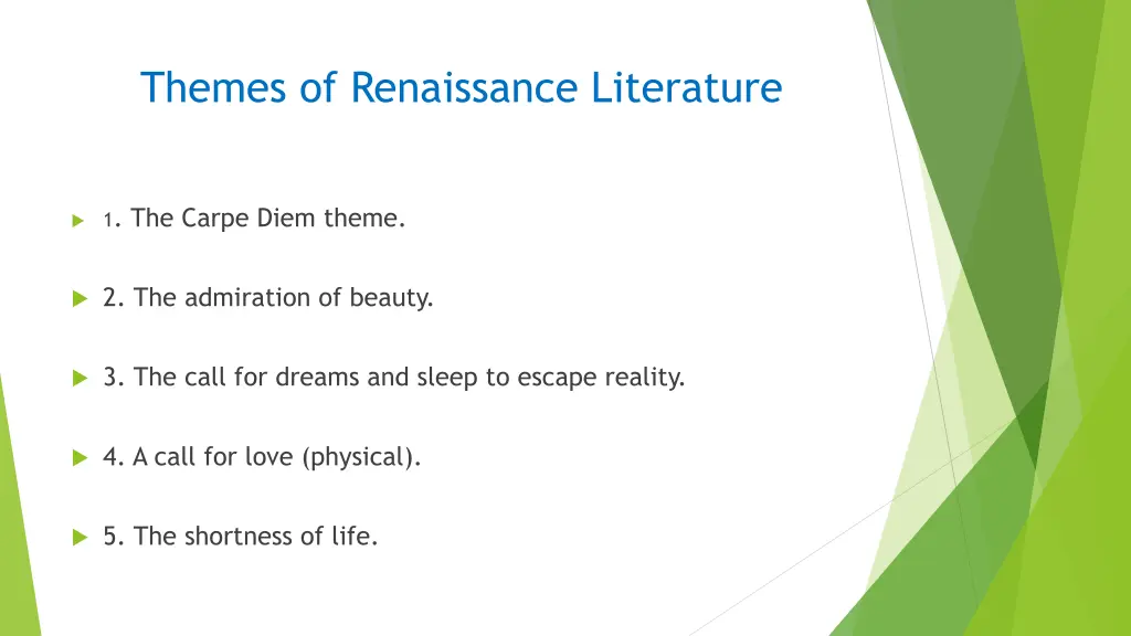 themes of renaissance literature