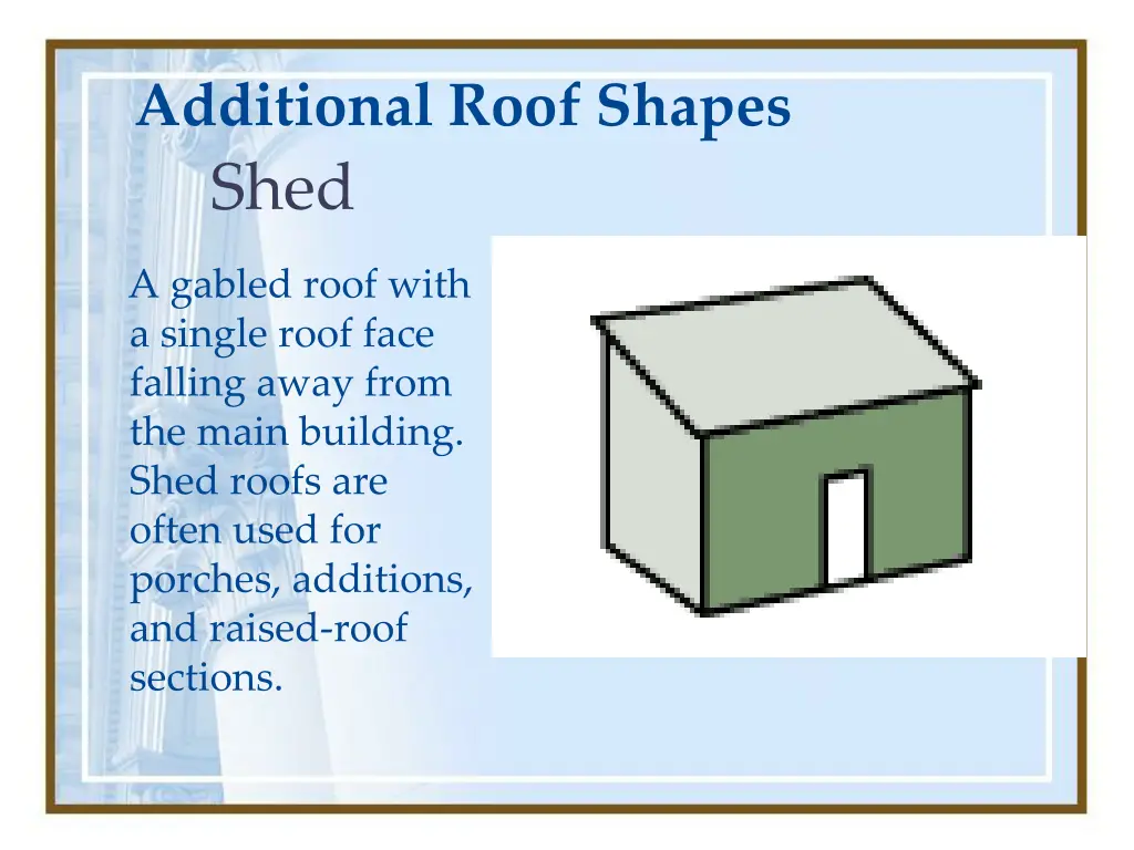 additional roof shapes shed