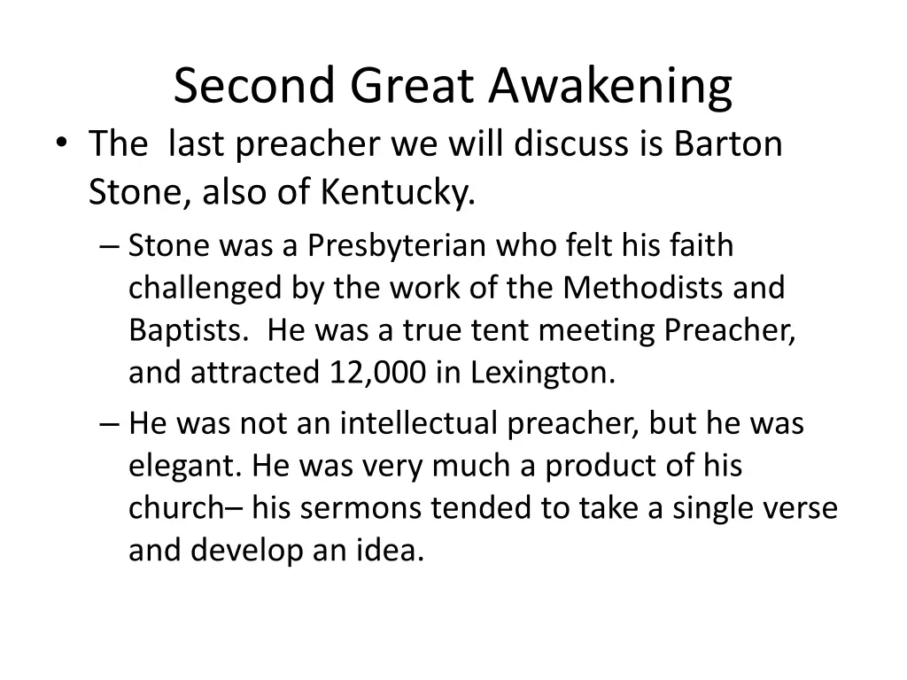 second great awakening the last preacher we will