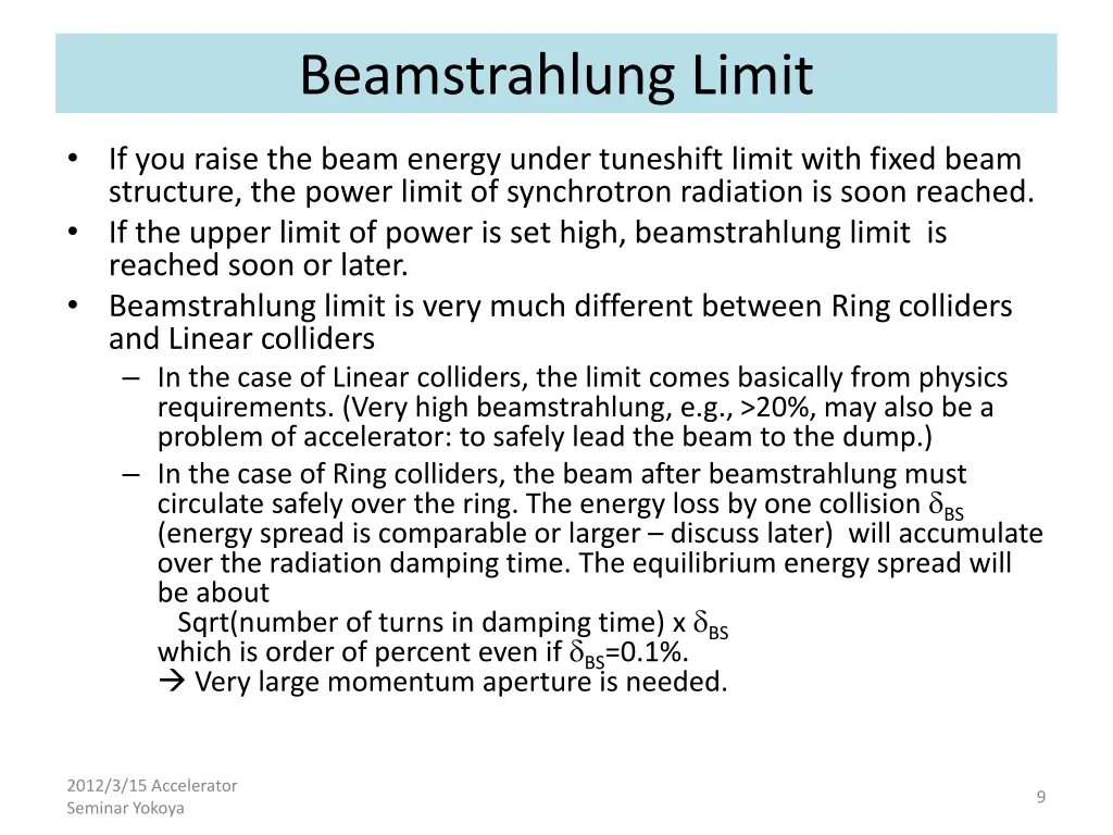 beamstrahlung limit