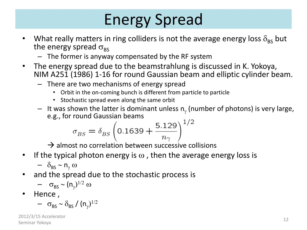 energy spread