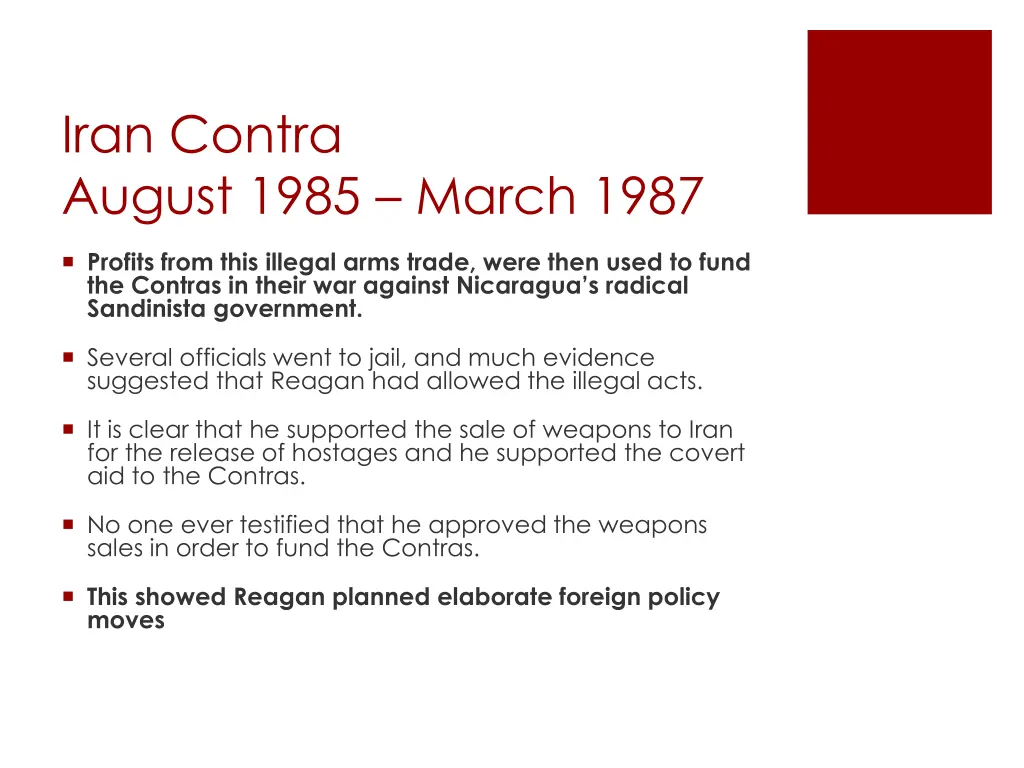 iran contra august 1985 march 1987 1