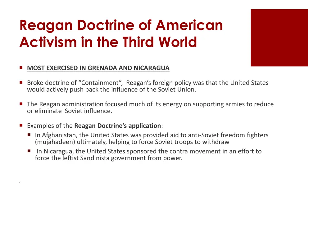 reagan doctrine of american activism in the third