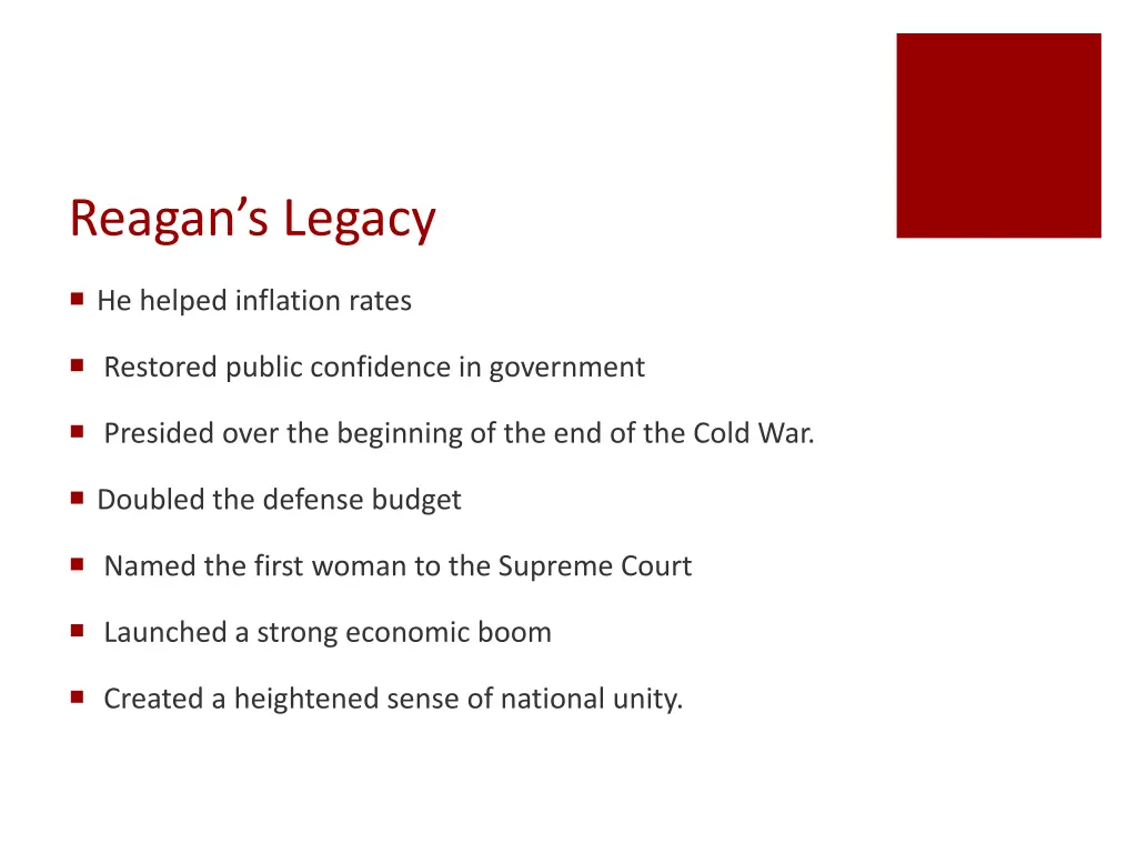 reagan s legacy