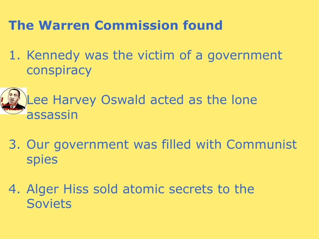 the warren commission found