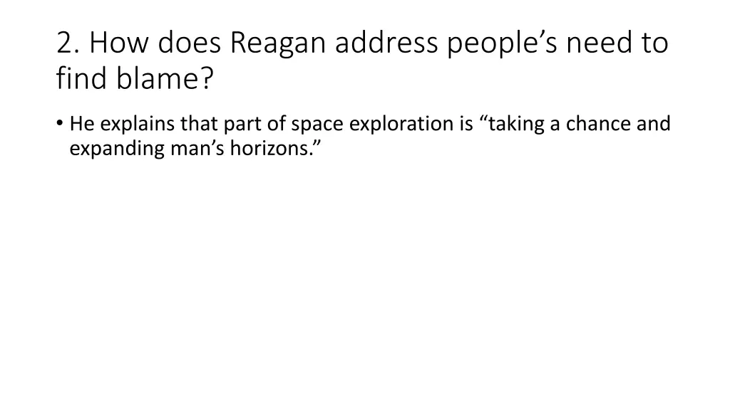 2 how does reagan address people s need to find