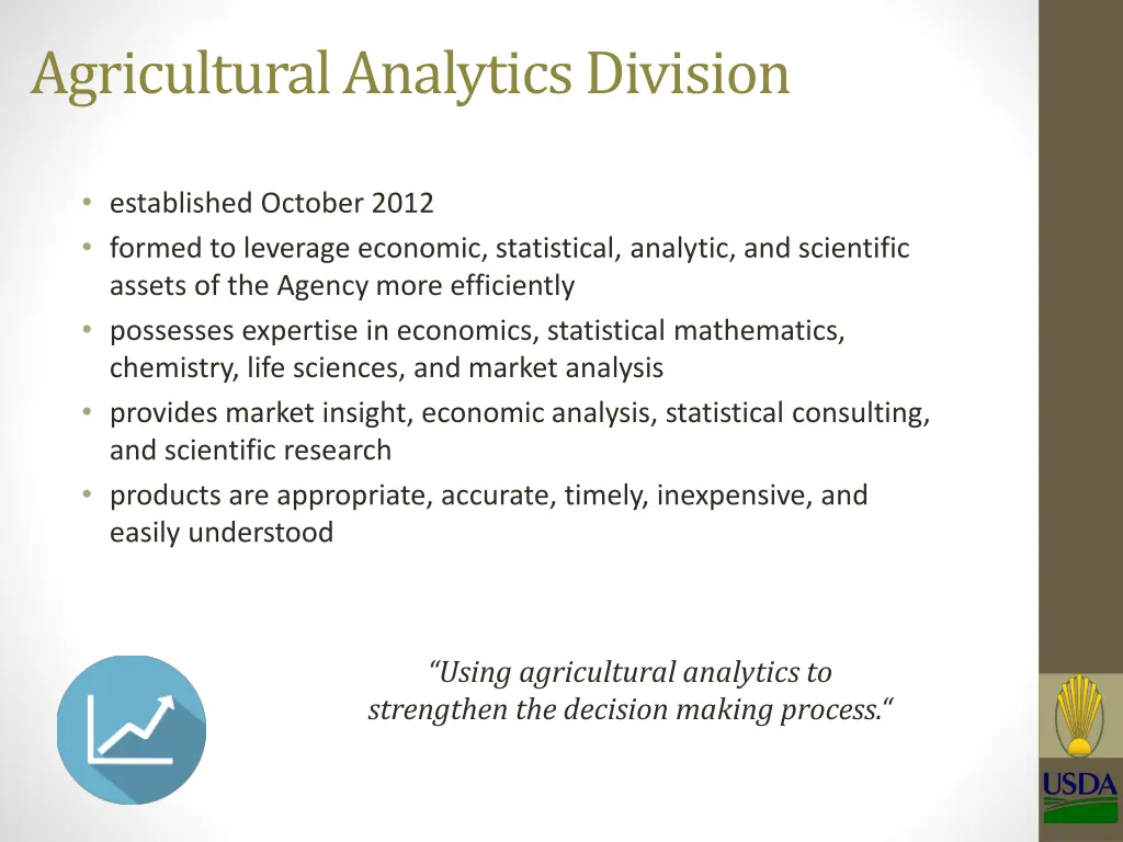 agricultural analytics division