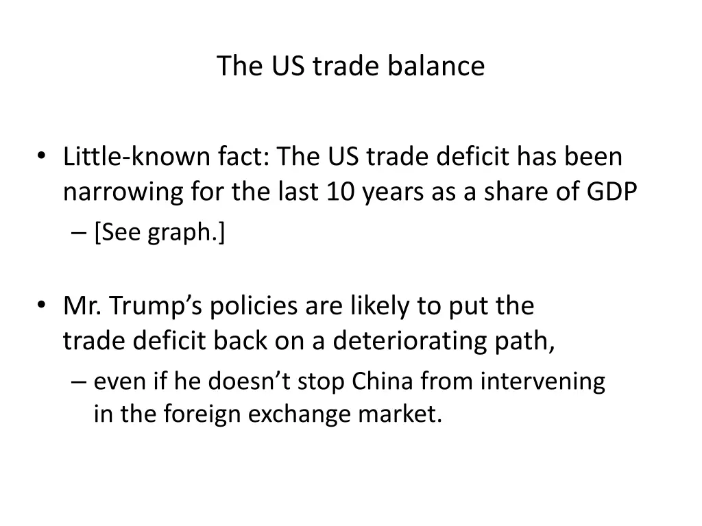 the us trade balance