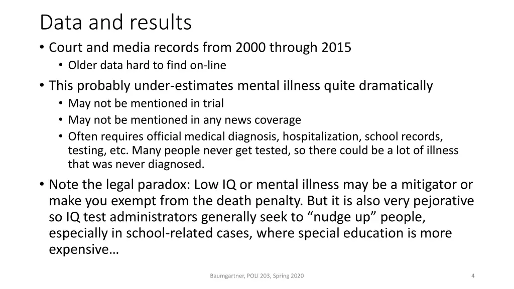 data and results court and media records from