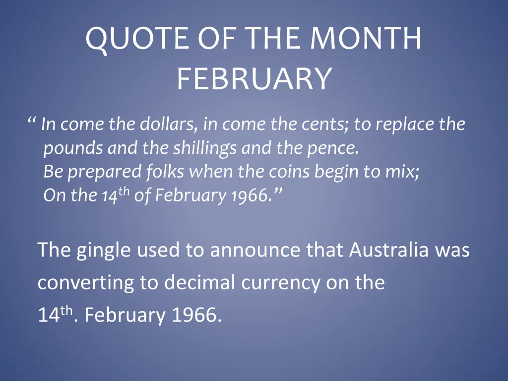 quote of the month february